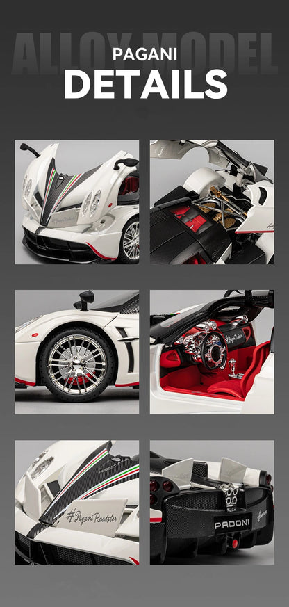 Pagani Huayra Dinastia 1:18 Alloy Racing Car Model Diecasts Metal Sports Car Vehicles Model Simulation Sound Light Kids Toy Gift