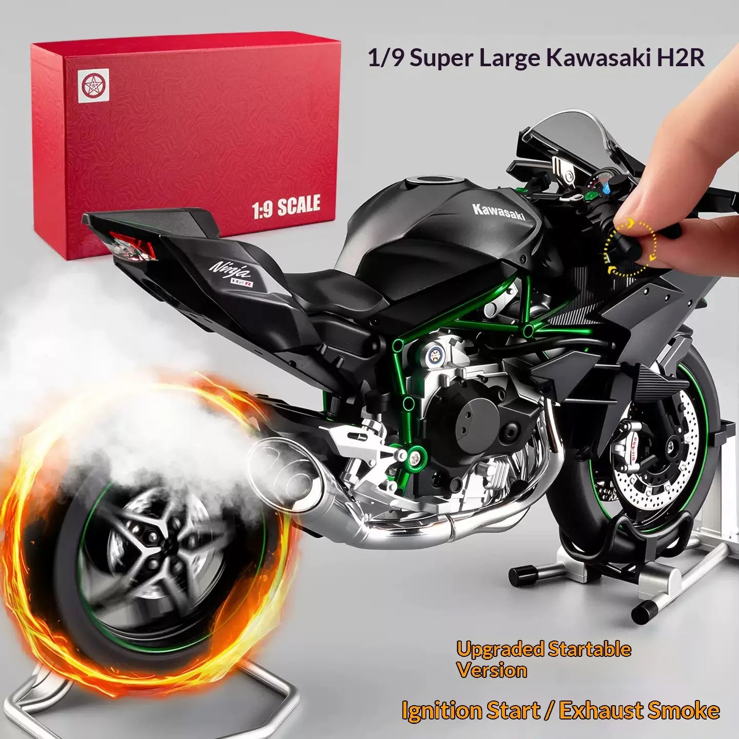 Kawasaki H2R motorcycle scale 1:9  model alloy simulation motorcycle model hand-made ornaments gift