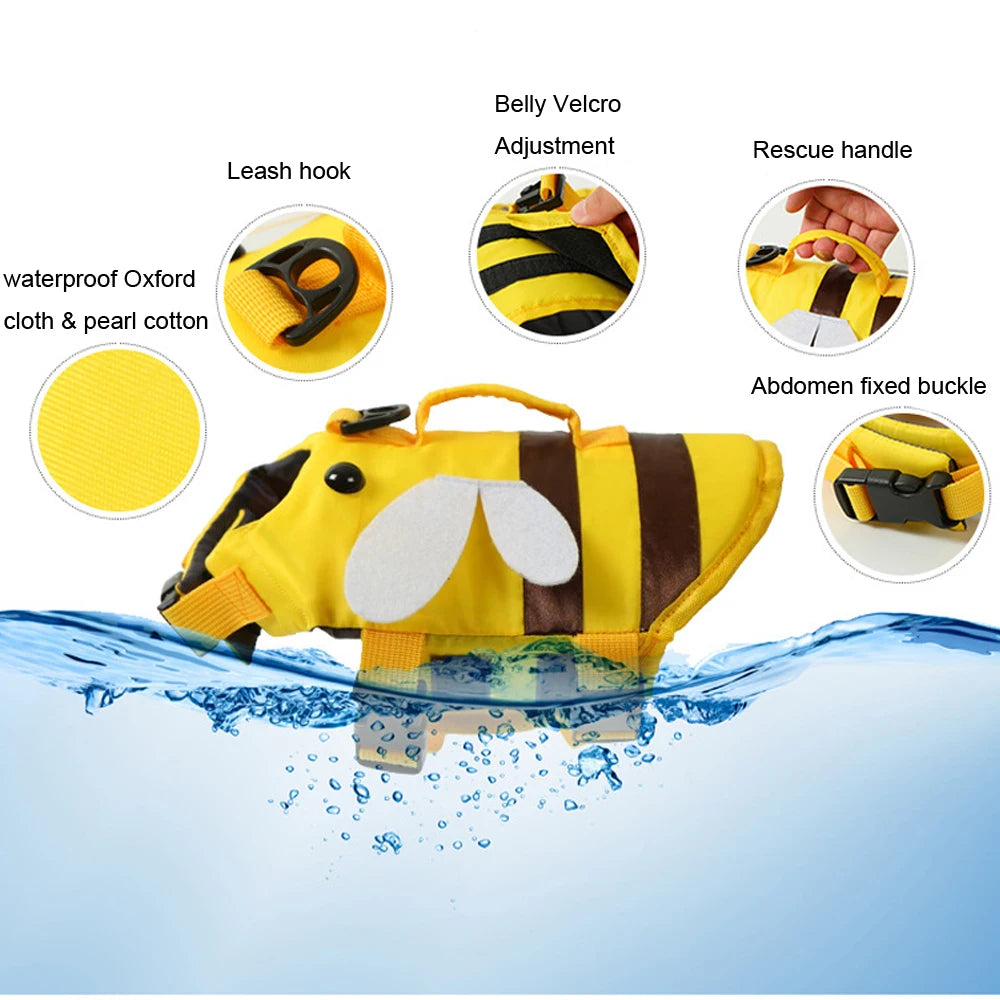Dog Life Jacket for Swimming Boating Pet Safety Floatation Vest Life Preserver with Rescue Handle For Cats Small Medium Dogs