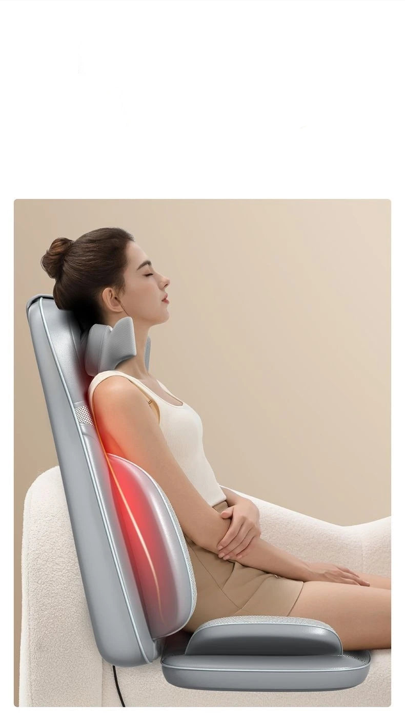 5 Vibrations Waist Hips Electric Back Massager Cervical Massage Chair Seat Cushion for Body Shiatsu Heated Kneading Relaxarion