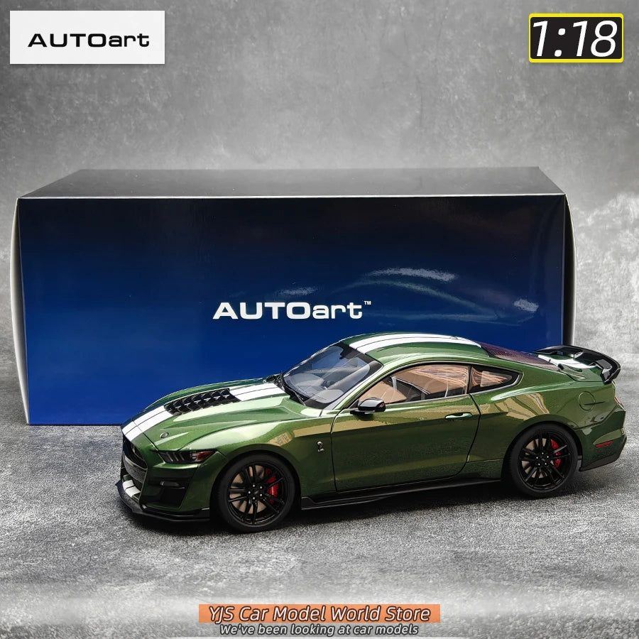 AUTOART New 1/18 scale Ford Mustang Shelby GT500 WHITE SILVER  Sports car model Static display Collection Holiday gift 73097