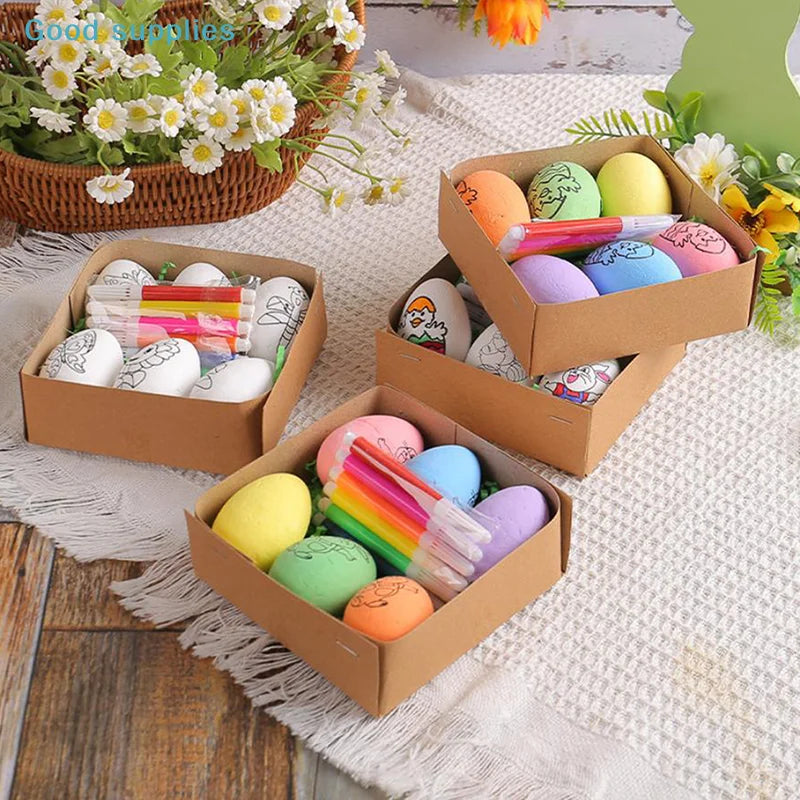 Cartoon Bunny Easter DIY Hand-Painted Eggs Kit - Children's Handmade Painting Gift Easter Decorative Artwork for Kids