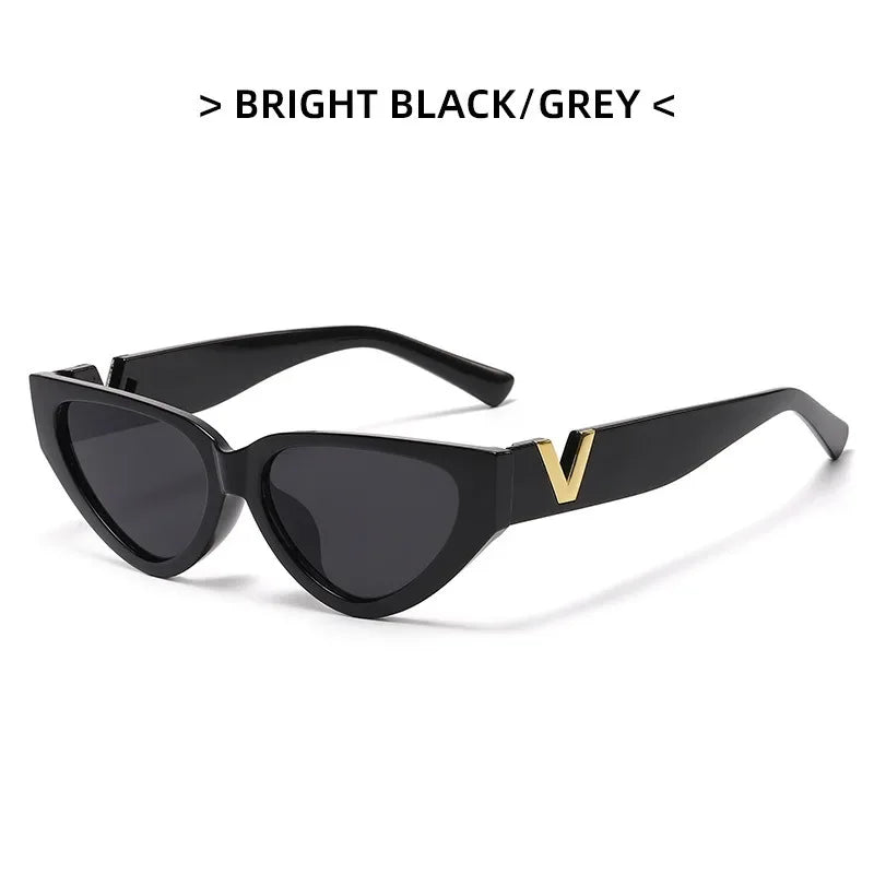 INS Cat Eye Sunglasses Women 2026 Fashion Triangle Vintage Sun Glasses Female Brand Designer Retro Glasses Shades Oculos De Sol