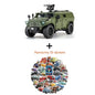 Dongfeng M-Terrain 1:18 Alloy Car Toys Miniature Model Diecast Military Vehicle Sound Light Pull Back Doors Opened Kid Xmas Gift