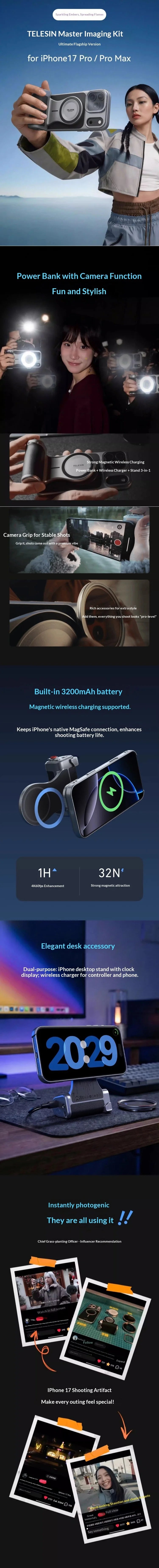 Telesin is suitable for iPhone 17 Pro/Max Master Mobile Imaging Photography Set