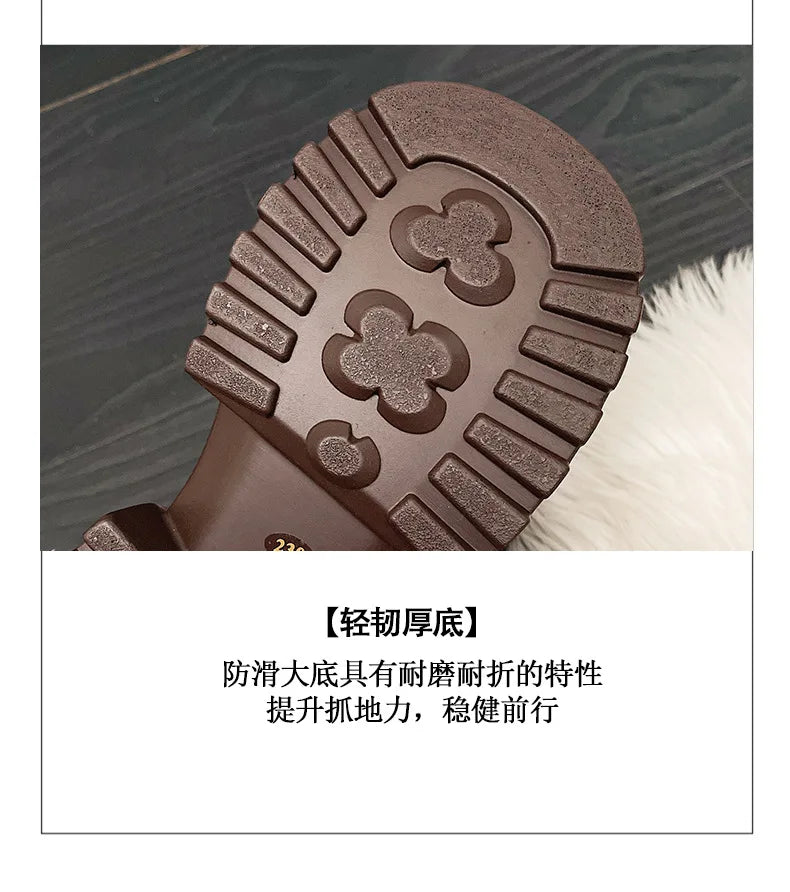 Women Retro Leather Loafers – Thick Sole Oxford Lace‑Up Platform Shoes