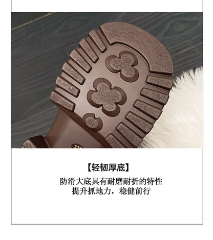 Women Retro Leather Loafers – Thick Sole Oxford Lace‑Up Platform Shoes