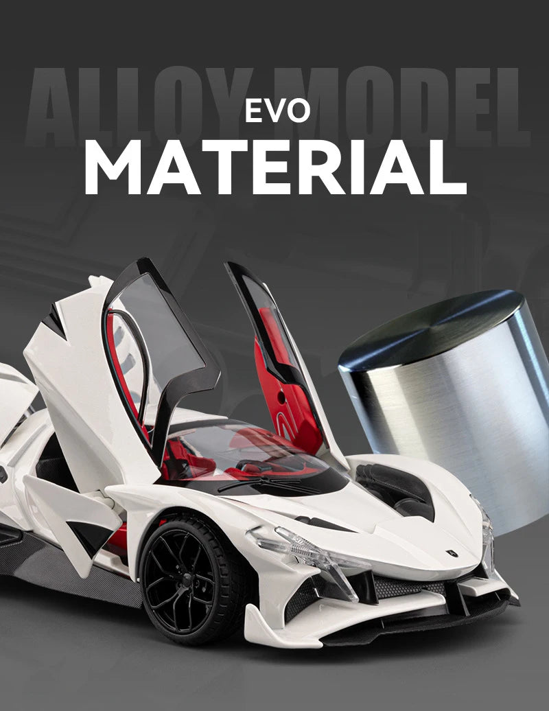 Apollo Project EVO Alloy Sports 1:18 Car Model Diecast Metal Concept Racing Car Vehicle Model Sound and Light Toy Gift