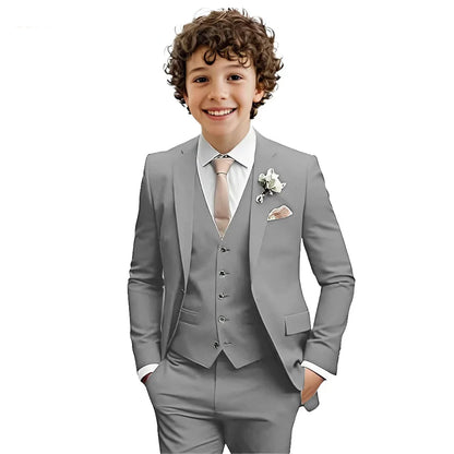 Multi-colors Boys Suit Set 3 Pieces Formal Outfit For Wedding Elegant Notched Lapel Kids Slim Fit Suits Party Tuxedo 2-20T