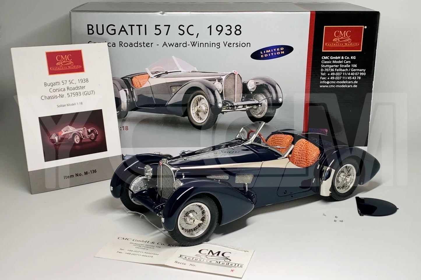CMC 1:18 57SC 1938 Convertible Simulation Limited Edition All Open Alloy Metal Static Car Model Toy Gift