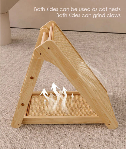 Wooden Cat Scratcher Cat Scratching Post Sisal Wear-resistant Cats Kitten Scratching Grinding Paws Toys Furniture Protector