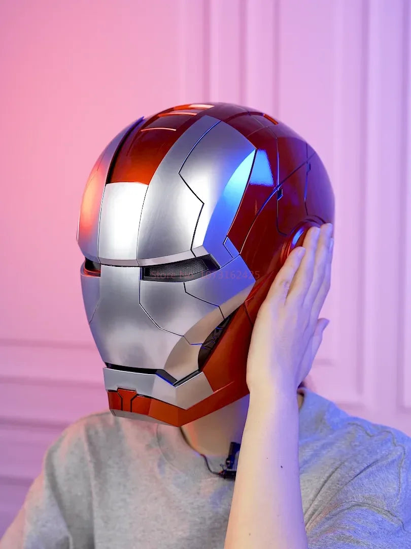 New AutoKing 1/1 Mk5 Iron Man Helmet Cosplay Voice Control Eyes with Light Model Toys for Adult Electric Wearable Gift