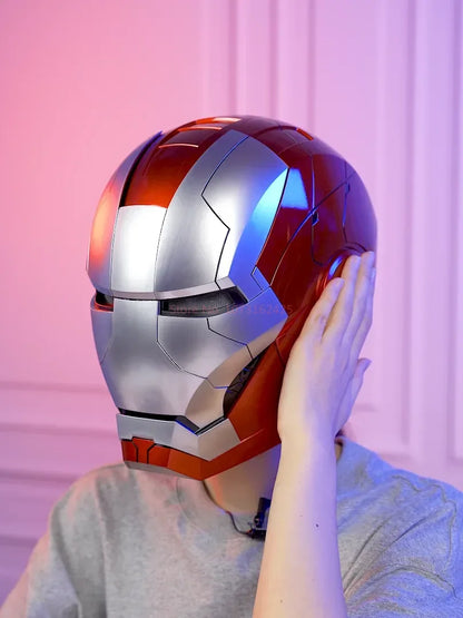 New AutoKing 1/1 Mk5 Iron Man Helmet Cosplay Voice Control Eyes with Light Model Toys for Adult Electric Wearable Gift