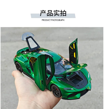 Koenigsegg Gemera 1:24 Car Alloy Diecast Model Collect Hobby Model Ornaments Gift For Friend Pull Back Toy New Style Sports Car