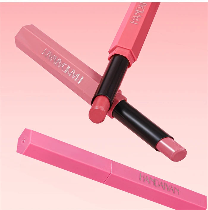 Matte Lipstick Pencil Waterproof Long Lasting Non-Stick Cup Sexy Red Matte Solid Lip Gloss Nude Pink Lipstick Pen Makeup -6 Colors