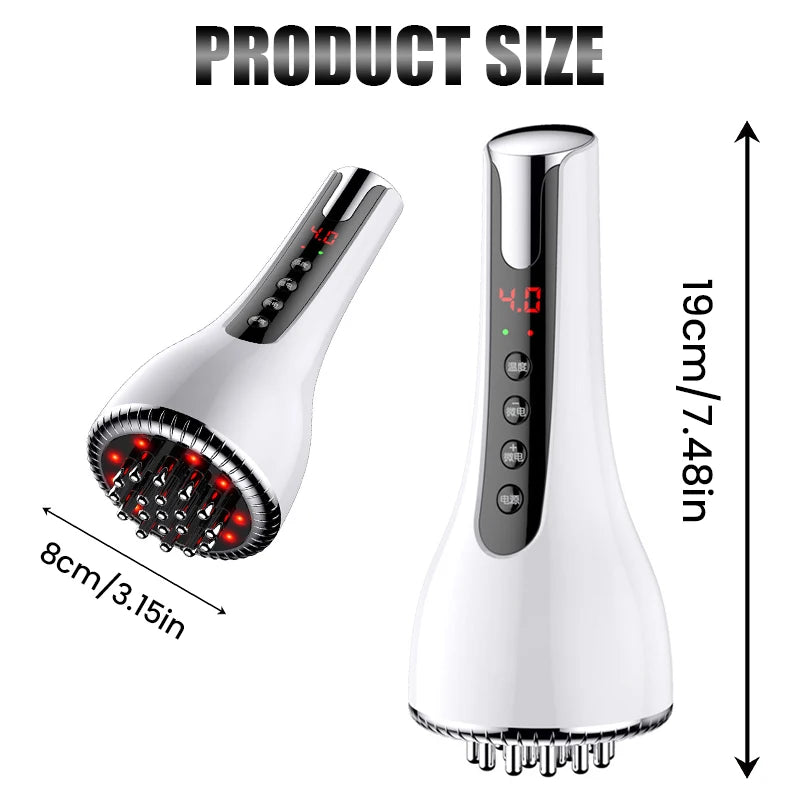 Electric Microcurrent Meridian Brush Body Massager GuaSha Red Light Hot Compress Scraping Lymphatic Drainage Device Fat Burner