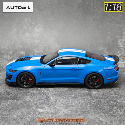 AUTOART New 1/18 scale Ford Mustang Shelby GT500 WHITE SILVER  Sports car model Static display Collection Holiday gift 73097