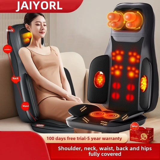 Full Body Massage Seat Cushion with Heat Vibration Warmer Back Massager for Chair Pad Kneading Christmas Gifts for Women Men Hom