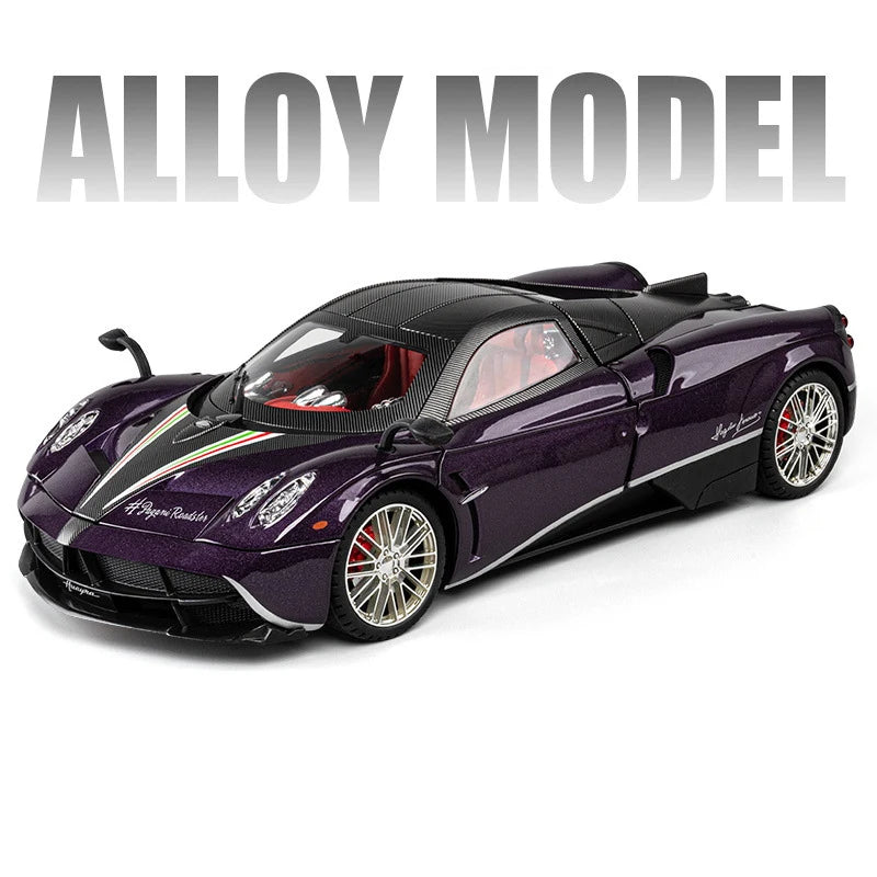 Pagani Huayra Dinastia 1:18 Alloy Racing Car Model Diecasts Metal Sports Car Vehicles Model Simulation Sound Light Kids Toy Gift