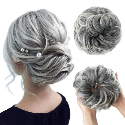 Synthetic Messy Hair Bun Extensions Big Curly Elastic Hair Scrunchies Hairpieces Chignon Donut Updo Hair Pieces for Women