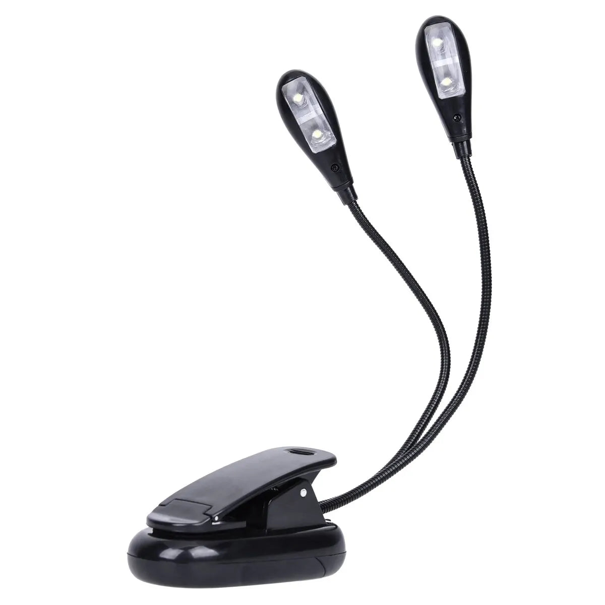 Music Stand Light, Clip on LED Book Lights, USB and AAA Battery Operated, Reading Lamp in Bed, 4 Brightness Levels, Ideal for Bo