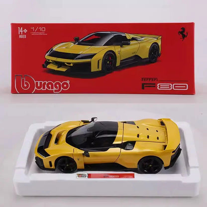 Bburago 1:18 Ferrari F80 Hardcover Full Open Model  Simulation Alloy Miniature Die-Casting Model Custom Gifts