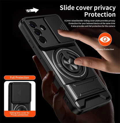 Magnetic Ring Holder Phone Case for Samsung Galaxy A56 A55 A37 A36 A35 A34 A26 A17 A16 A15 A14 4G 5G Slide Camera Protect Cover