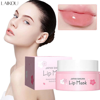 Laikou Sakura Lip Mask 8g Overnight Treatment Hydrating Moisturizing Repair Dry Chapped Lips Nourishing Care Peel Off