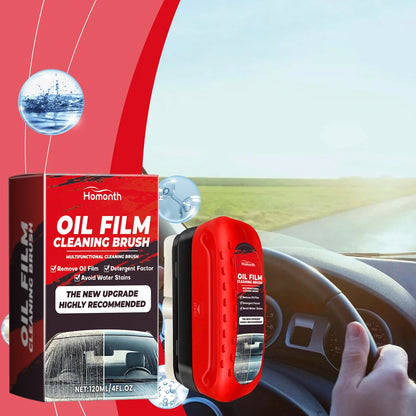 F1204 Car Windshield Oil Film Remover, Windshield Refurbisher, Stain Remover And Cleaning Brush