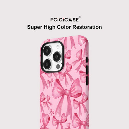 Luxury For Magesafe Magnetic Wireless Charging Case For iPhone 11 12 13 14 15 16 Pro Max Plus Shockproof Lovely Pink Bow Cover