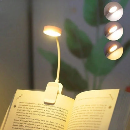 Runto LED Clip On Book Light Portable Reading Light Battery Powered 3 Color Eye Protection Stepless Dimmable Mini Desk Lamp