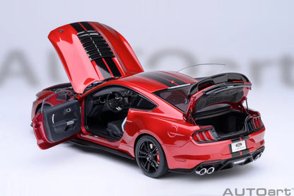 AUTOART New 1/18 scale Ford Mustang Shelby GT500 WHITE SILVER  Sports car model Static display Collection Holiday gift 73097