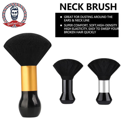 Soft Hair Cleaning Brush Barber Plastic Handle Retro Neck Duster for Salon Hairdressing Styling Tool to Remove Comb Breaks