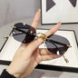 New Rimless Luxury Sunglasses Women 
 Diamond Cut Sun Shades For Man And Women Designer Brand Glasses UV400 Frameless Eyewear