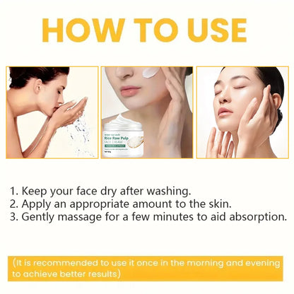 Rice Pulp Cream Hydrating and Nourishing Moisturizer Soothes,Anti Aging Remove Wrinkles Firming Pores Removing Acne Whitening