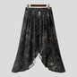 INCERUN Men Irregular Skirts Printing Elastic Waist Joggers Casual Wide Leg Trousers Men Streetwear Baggy 2026 Fashion Male Bott