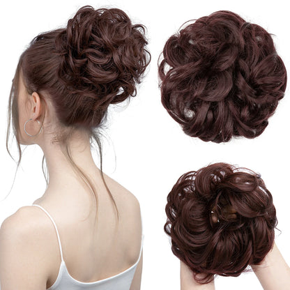 Synthetic Messy Hair Bun Extensions Big Curly Elastic Hair Scrunchies Hairpieces Chignon Donut Updo Hair Pieces for Women