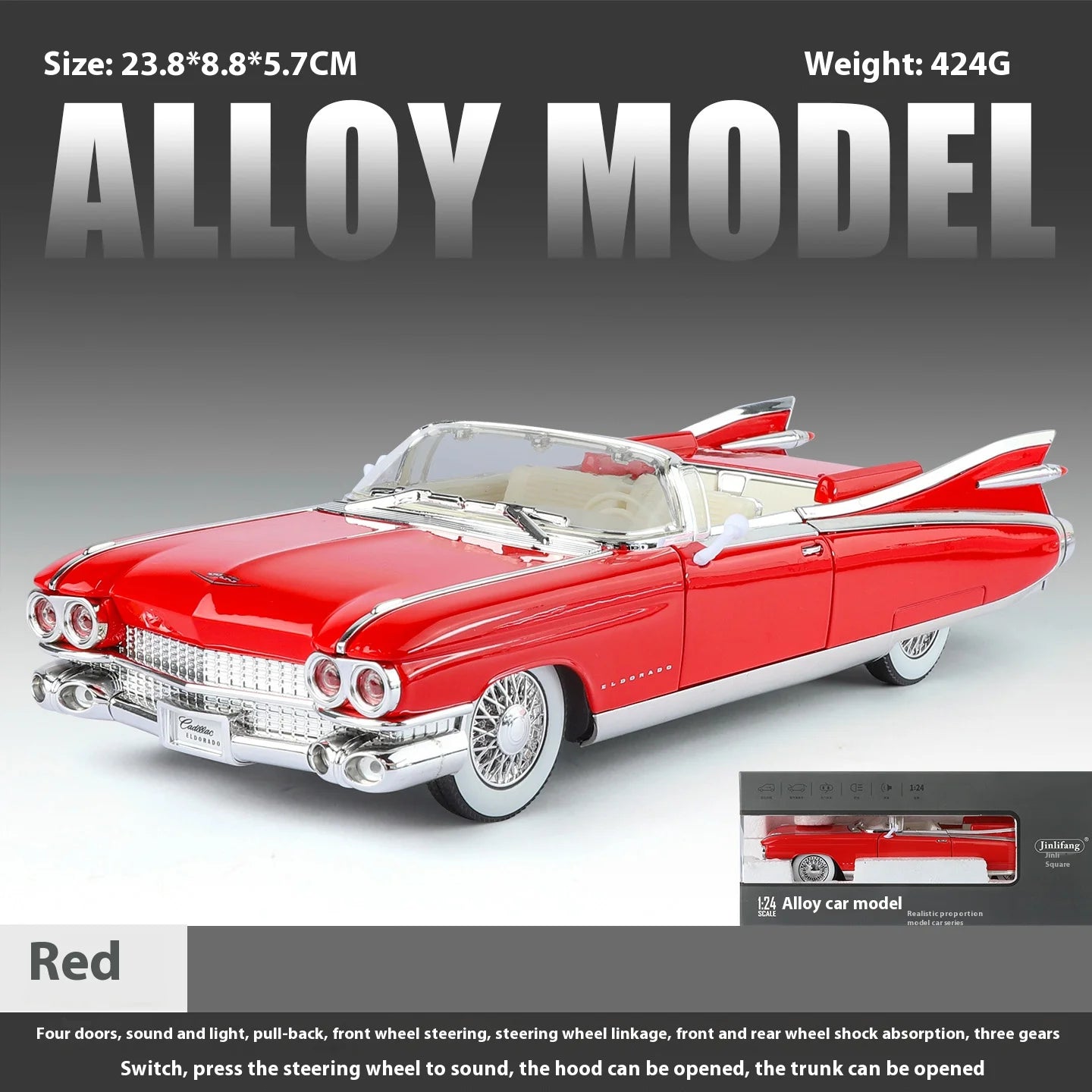 Retro luxury 1:24 convertible sports car alloy model, exquisite desktop ornaments, best collection for car model enthusiasts