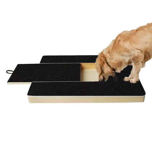 Wooden Dog Nail Scraper - Sandpaper Surface Safe Trimming Sliding Treat Storag, Toy Scratcher,Stress Relief Durable Easy-clean