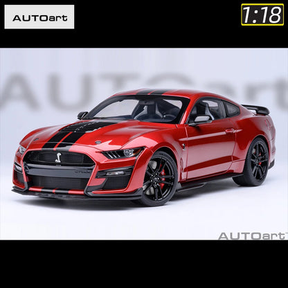 AUTOART New 1/18 scale Ford Mustang Shelby GT500 WHITE SILVER  Sports car model Static display Collection Holiday gift 73097