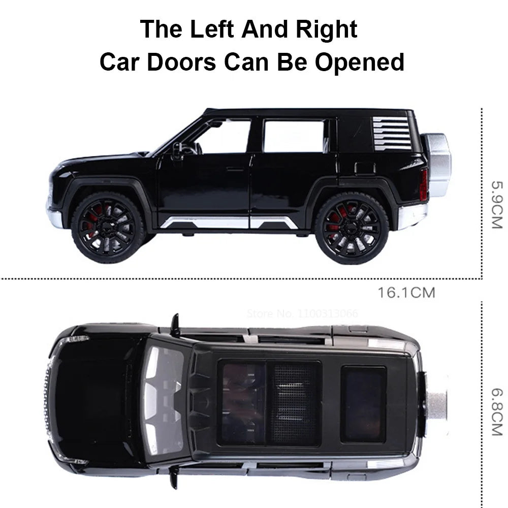 1/32 Alloy Model Cars BYD Look Up Off-road Vehicles Diecasts Model Toy 6 Doors Can Be Opened with Light Sound SUV for Gifts