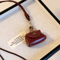 New 2026 Women's Cute Small Leather Bag Pendent Long Necklace Korean Style Fashion Accessories Vintage Versatile Long Lanyard Chain