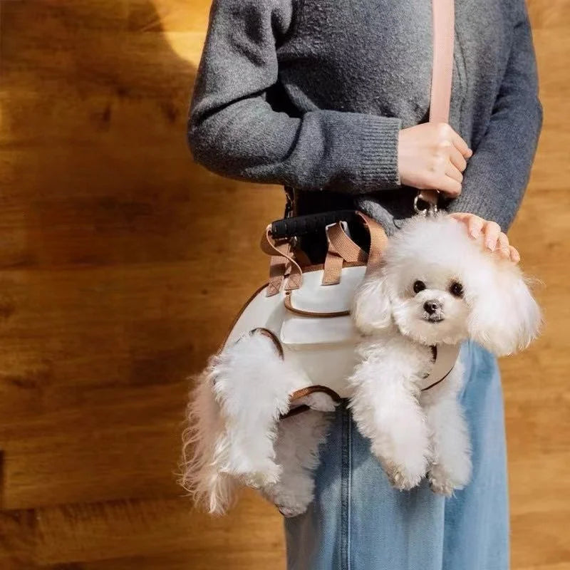 Single shoulder crossbody bag for small and medium dogs, multi-functional pet carrier for walking