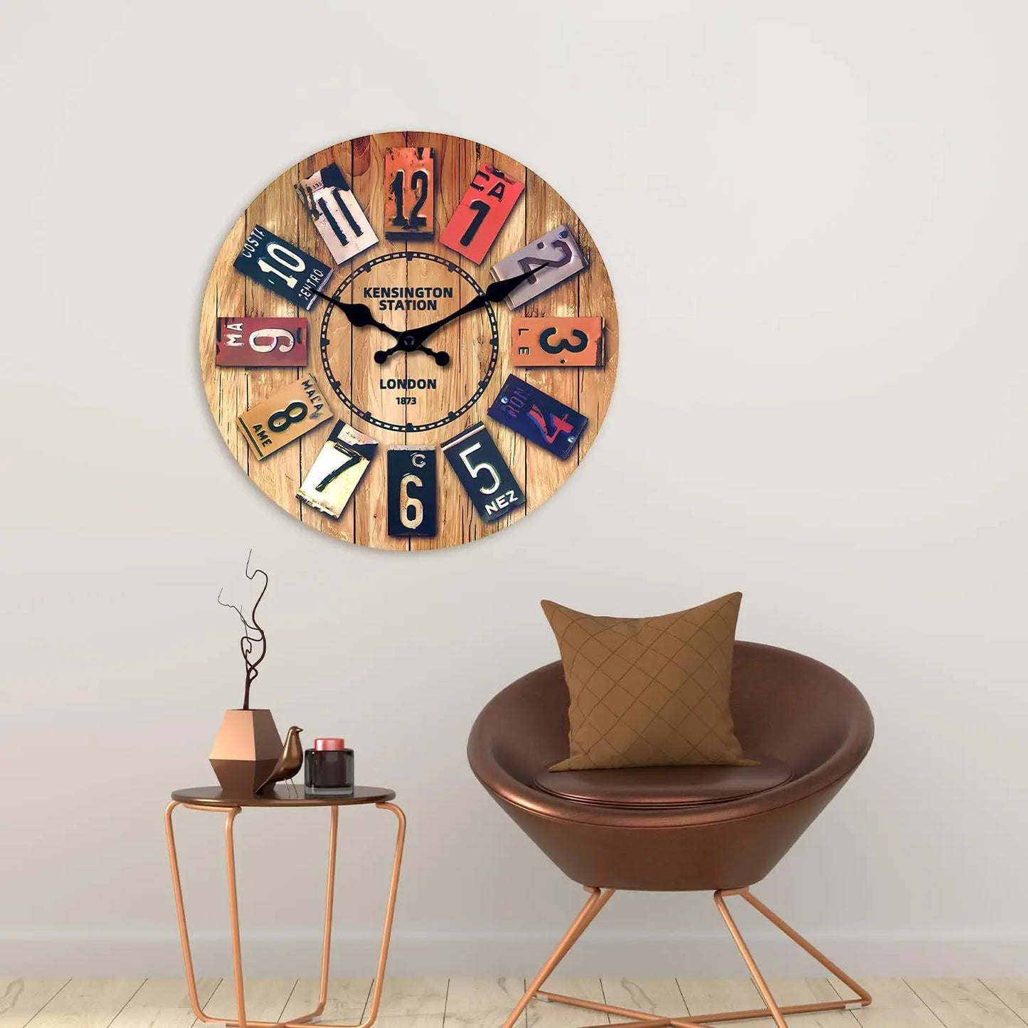 Modern Minimalist Silent Quartz 12 Inch Clock Battery Operated Easy Read Retro Wall Clock for Living Room Office Kitchen Bedroom