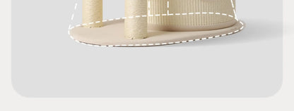 Cat Tree for Small Spaces Multi Level Scratching Post with Cat Condo and Sisal Barrel