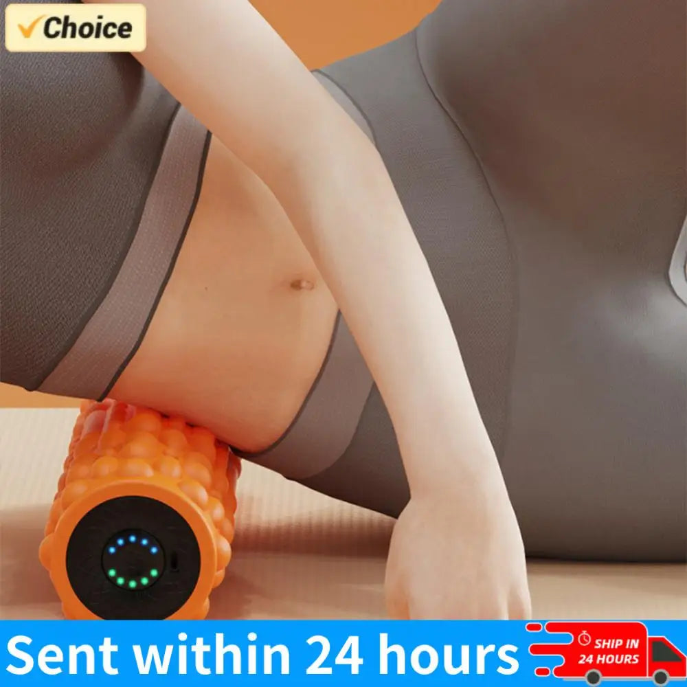 Electric Vibrating Foam Roller Massage Column Rechargeable Exercise Roller 5 Modes Muscle Roller for Yoga Pilates