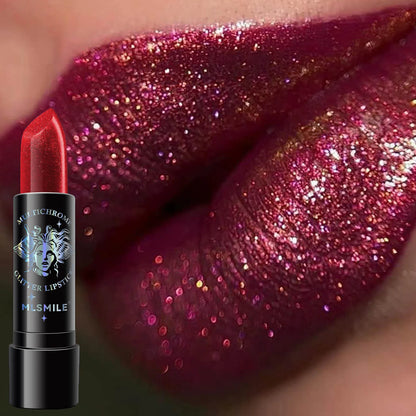 Glitter Lipstick Waterproof Long Lasting Diamond Pearlescent Metallic Lipstick Black Lipgloss Women Lips Makeup Cosmetic  - 6Colors