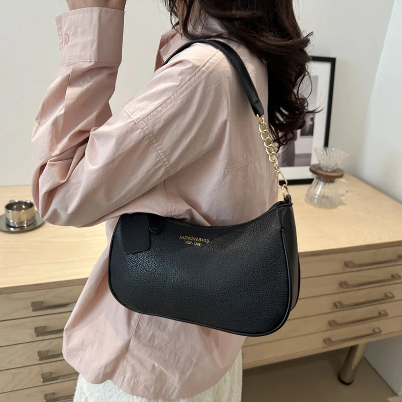 Cherry Pendant Crossbody Bag for Women PU Leather Crescent Bag Adjustable Strap Underarm Bag Closure Handbag for Work Travel
