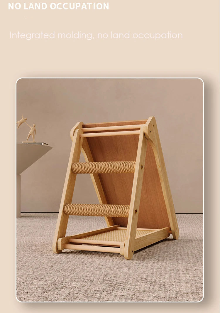 Wooden Cat Scratcher Cat Scratching Post Sisal Wear-resistant Cats Kitten Scratching Grinding Paws Toys Furniture Protector