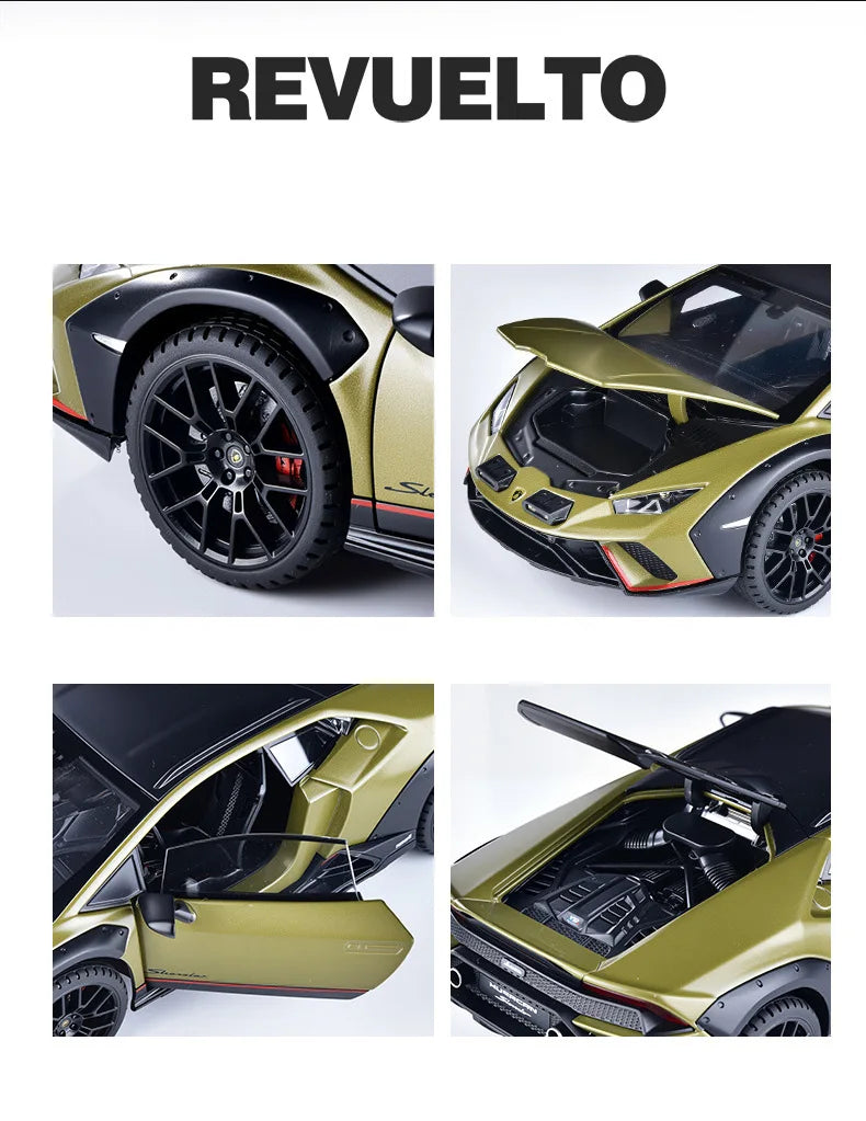 Lamborghini Huracan Sterrato 1:24 Alloy Scale Car Model Diecast Metal Vehicle Miniature Car Sound＆light Toy Car Gift